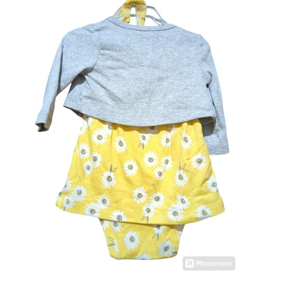 Carters 0-3 Months Child of Mine Set of 3 pieces Yellow Dress Headband & Jacket - Picture 3 of 3